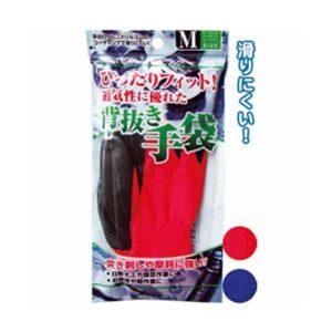 ぴったりFit滑りにくいニトリルゴム背抜手袋(M) カラーアソート/指定不可 【12個セット】 45-623