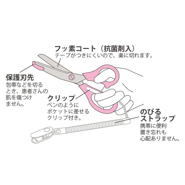 ムーミン 医療用はさみ【伸びるハサミ】 ピンク【2本セット】 - 画像 (5)