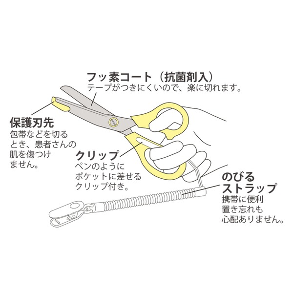 ミッフィー 医療用はさみ【伸びるはさみ】 イエロー【2本セット】 - 画像 (4)
