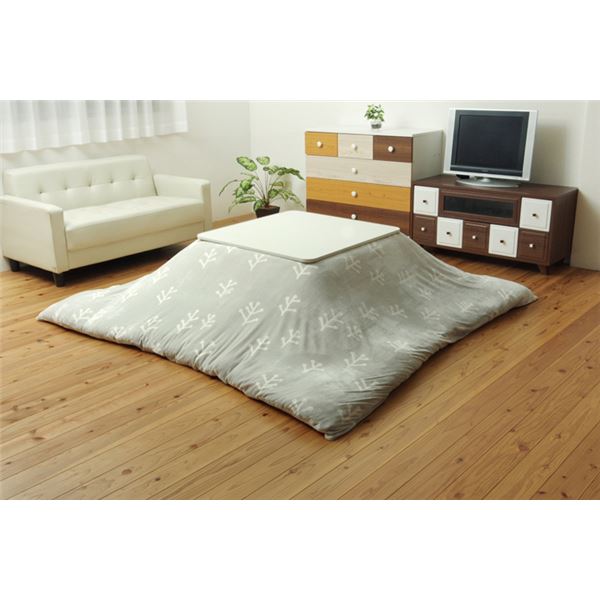 北欧調 こたつ布団カバー 【長方形 グレー 約195×245cm】 洗える ファスナー付き フランネル 〔リビング ダイニング〕【代引不可】