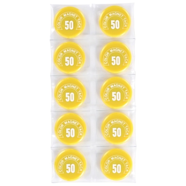 (業務用50セット) ミツヤ カラーマグネット MR-50 黄 50mm 10個