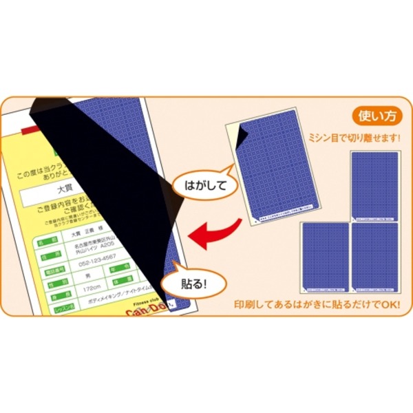 (業務用5セット) ヒサゴ 目隠しラベル GB2401 はがき/4面 50枚 - 画像 (2)