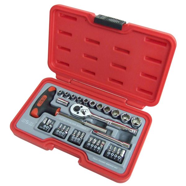 (業務用2個セット) H&H ソケットレンチセット/作業工具 【32個入り】 差込角:6.35mm H-2032 1/4