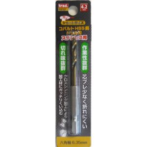 (業務用10個セット) TRAD 六角軸ショートコバルトドリル/先端工具 【ステンレス用】 穴径:4.2mm TCD-4.2 〔DIY/大工道具〕