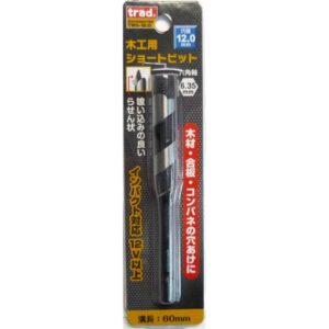 (業務用5個セット) TRAD 木工用ショートビット/先端工具 【穴径:12mm】 インパクト12V対応 TWS-12.0 〔DIY用品/大工道具〕