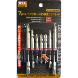 (業務用3セット) TRAD ドライバービットセット 【7個入り×3セット】 全長:65/85/110mm 両頭ビット TCB-72S 〔DIY用品/大工道具〕