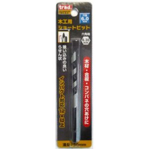 (業務用25個セット) TRAD 木工用ショートビット/先端工具 【穴径:6mm】 インパクト12V対応 TWS-6.0 〔DIY用品/大工道具〕