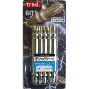(業務用15セット) TRAD 先端スリムビット 【10本組×15セット】 +2×85mm インパクト対応 TDB-1085 〔DIY用品/大工道具〕