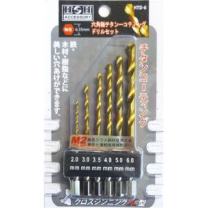 (業務用10個セット) H&H 六角軸チタンドリルセット/先端工具 【6個入り×10セット】 HTD-6 〔DIY用品/大工道具〕