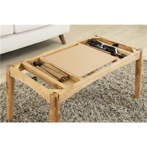 こたつ ローテーブル 幅90cm 木製 オールシーズン 中間スイッチ 2WAY リビング ダイニング インテリア家具 - 画像 (2)