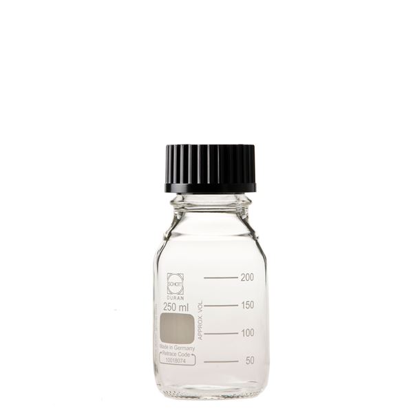 【柴田科学】ねじ口びん(メジュームびん) 黒キャップ付 250mL【10個】 017200-2502A