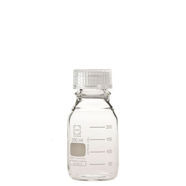 【柴田科学】ねじ口びん(メジュームびん) 透明キャップ付 250mL【10個】 017200-2503A