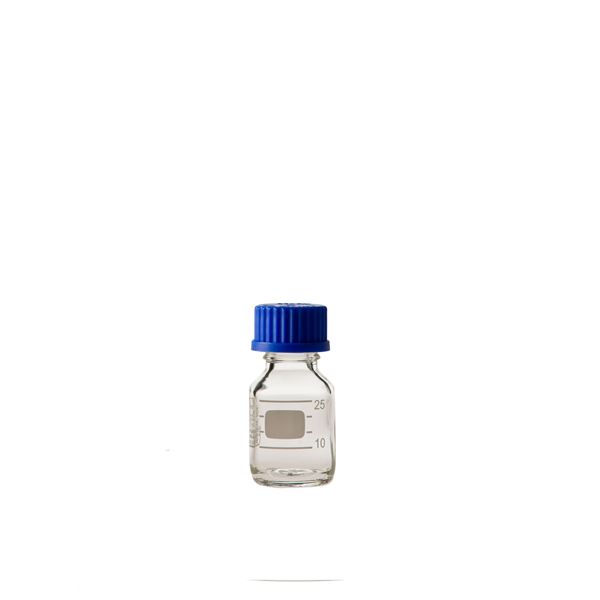 【柴田科学】ねじ口びん(メジュームびん) 青キャップ付 25mL【10個】 017200-25A