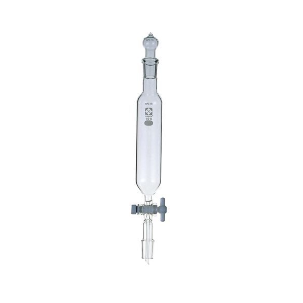 【柴田科学】SPC分液ロート 円筒形 PTFEコック付 100mL 030260-19100