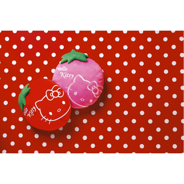 HeLLo Kitty ハローキティ ストロベリークッション【Lサイズ/ピンク】 ベルボア生地使用 - 画像 (2)