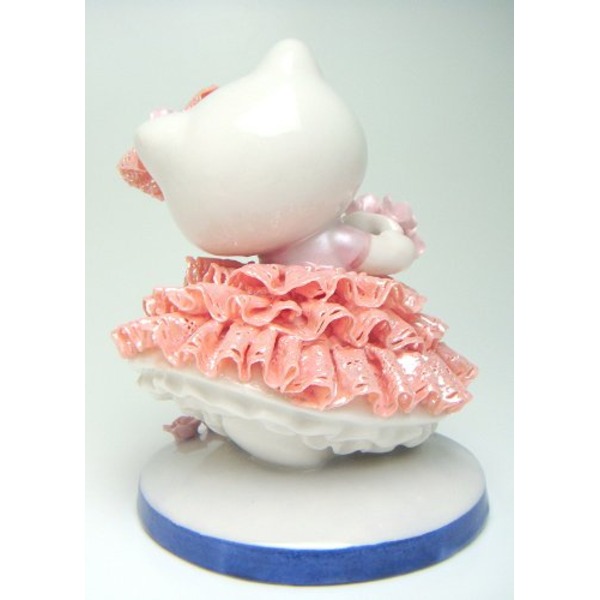 HeLLo Kitty ハローキティ レースドール/陶製人形 【ピンク】 磁器 高さ14×ベース径11cm 日本製【代引不可】 - 画像 (2)
