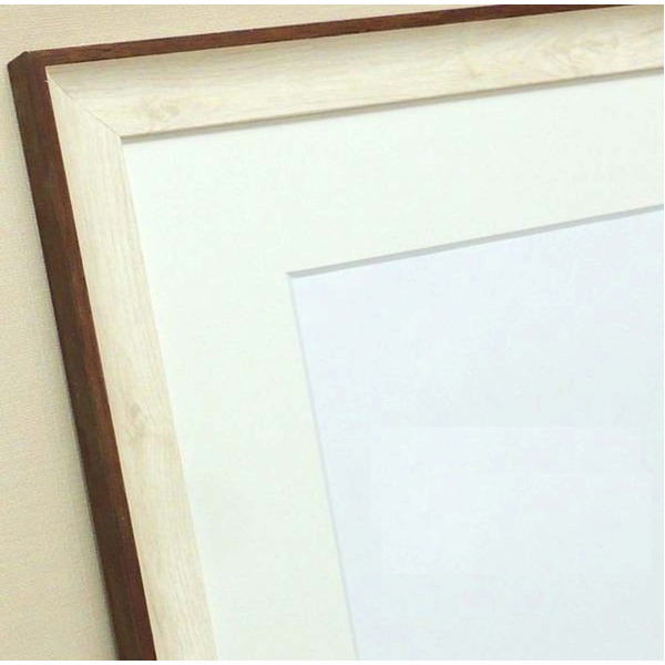 軽量水彩額縁/フレーム 【F8号/ホワイト】 壁掛けひも/UV(紫外線)カットアクリル/マット付き 化粧箱入り 8155 - 画像 (4)