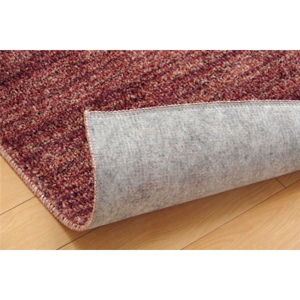 ラグマット/絨毯 【3畳 ミックスカラー ワイン 約190×240cm】 日本製 抗菌 防臭 防ダニ タフト 床暖房対応 〔リビング〕【代引不可】 - 画像 (6)