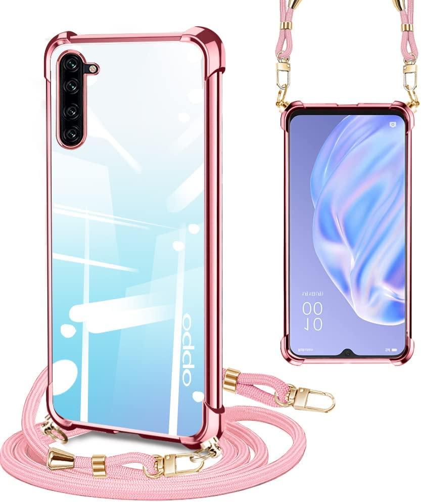 OPPO Reno3 A ケース クリア ショルダーストラップ Reno3a スマホケース 耐衝撃 オッポ リノ3A ケース サムスン 肩掛 - 画像 (3)