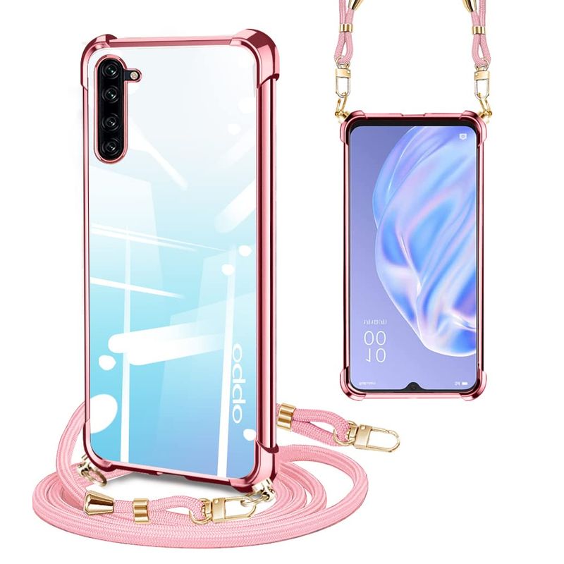 OPPO Reno3 A ケース クリア ショルダーストラップ Reno3a スマホケース 耐衝撃 オッポ リノ3A ケース サムスン 肩掛 - 画像 (9)