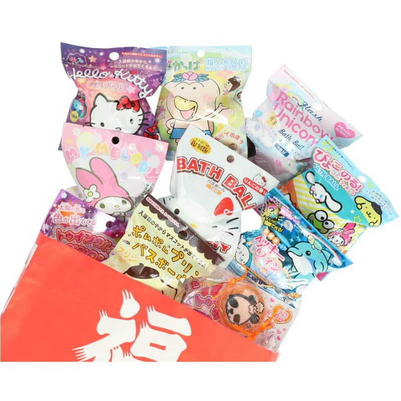 女の子用 キャラクター バスボール 福袋 10個入り + パンダ石けんorフラワーバスペタル1個 詰め合わせ - 画像 (4)