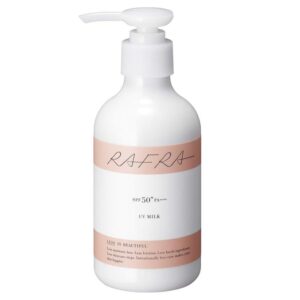 日焼け止めクリーム 180g UVミルク SPF50+ PA++++ (ロングUVA対応 日焼け止め ポンプタイプ 大容量 ウォータ